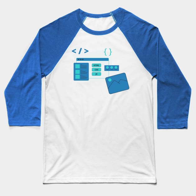 website development flat illustration design Baseball T-Shirt by andribrnd